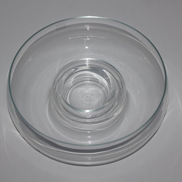 Crystal Dipping Bowl | Contemporary Design Chip & Dip Bowl | Polish Crystal - Picture 3 of 5